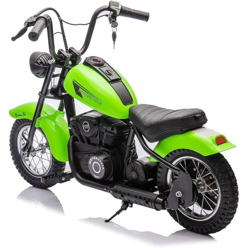 Electric Off-Road Motorcycle, Ride on Toy Dirt Bike for 13+ Kids Best Gift - Green