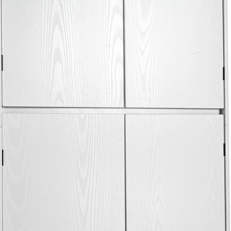 Farmhouse 72" Tall Kitchen Pantry Cabinet, Freestanding Curved Design with Adjustable Shelves and Hidden Drawer