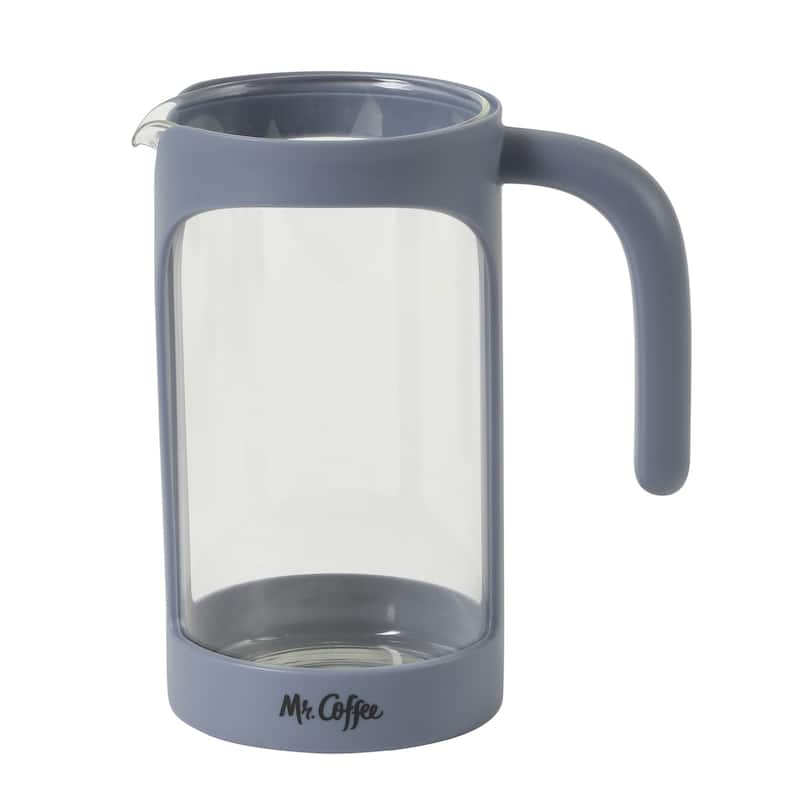 Mr. Coffee French Press Coffee Maker, 31 oz Borasilicate Glass & Frame and Plunger, Includes Coffee Scoop