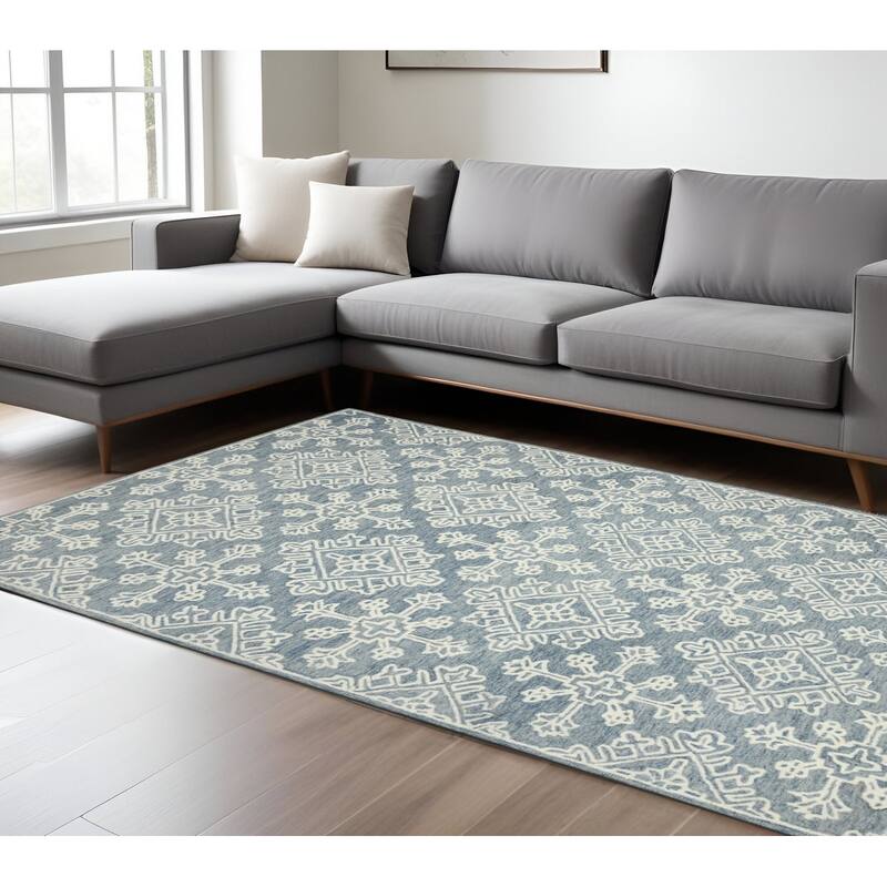 HomeRoots Oriental Transitional Rectangle Area Rug - 114.00 in. x 90.00 in.  x 0.40 in.