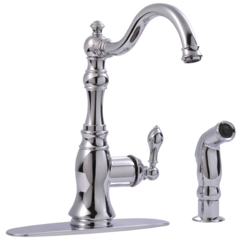 Ultra Faucets Single-Handle Kitchen Faucet With Side-Spray - Chrome Polished UF11240
