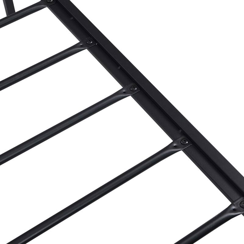 Modern Industrial Noise Free Platform Bed Frame with 2 USB Ports, LED