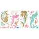 preview thumbnail 2 of 1, RoomMates Gold & Blue & Pink Mermaid Wall Decals With Gltter