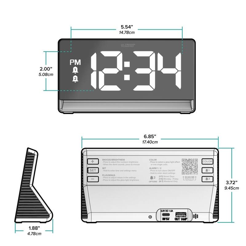 La Crosse Technology 617-149 Digital Alarm with Changing Color Light