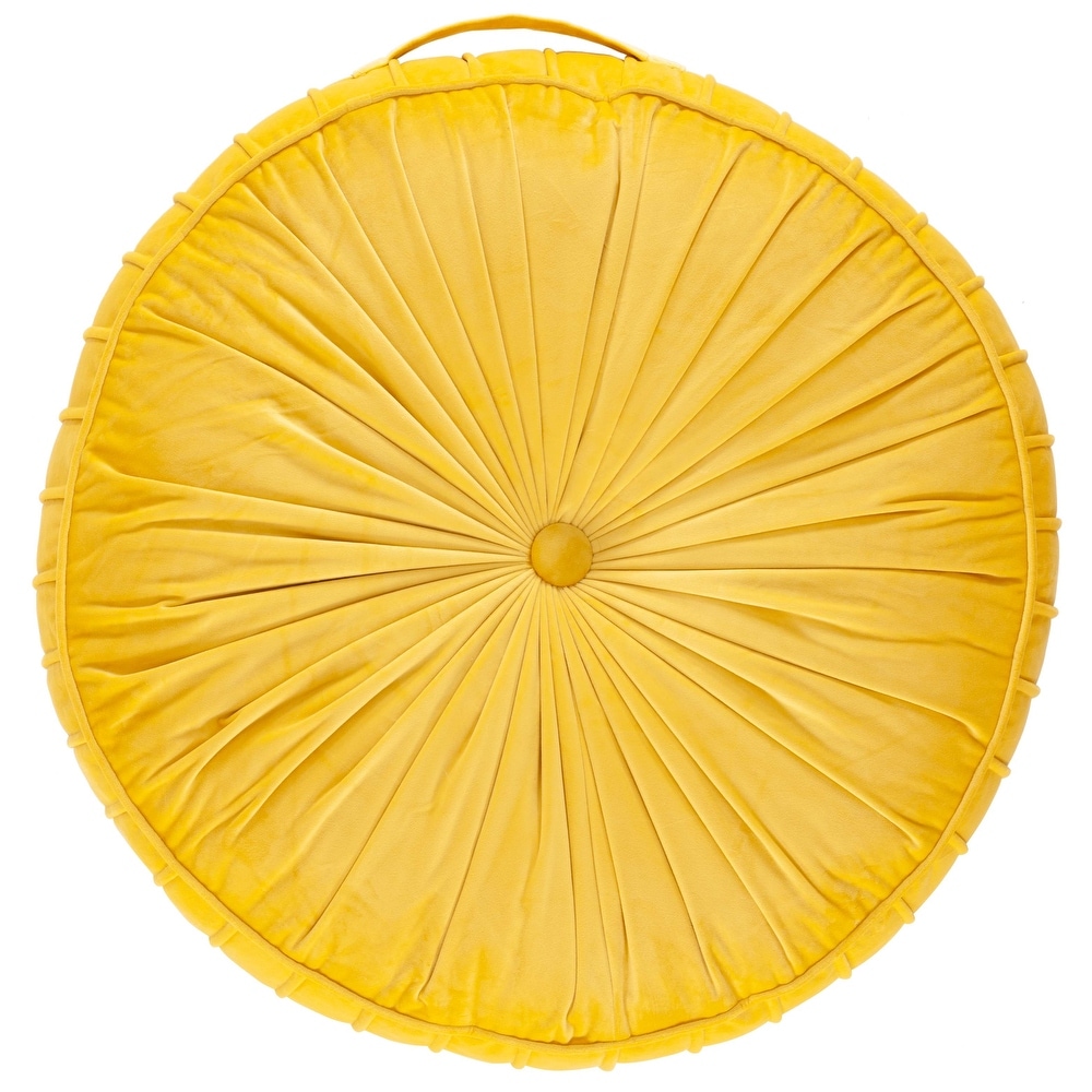 Round yellow pillow top