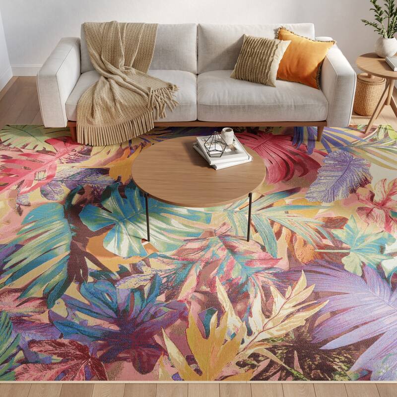 Nourison Color Splash Indoor/Outdoor Multicolored Nature Area Rug