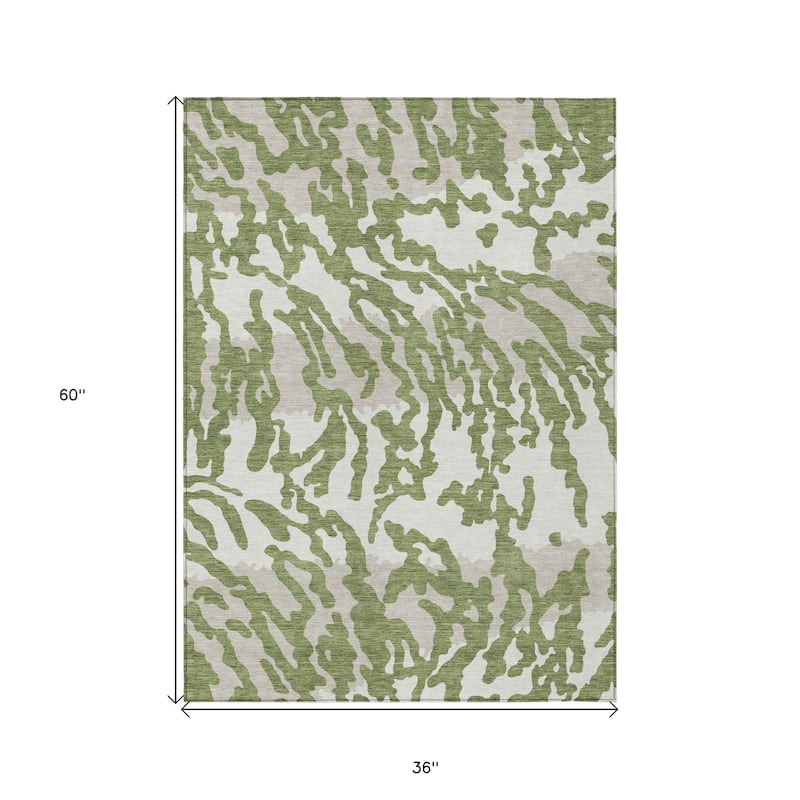 HomeRoots Animal Print Transitional Rectangle Outdoor Rug