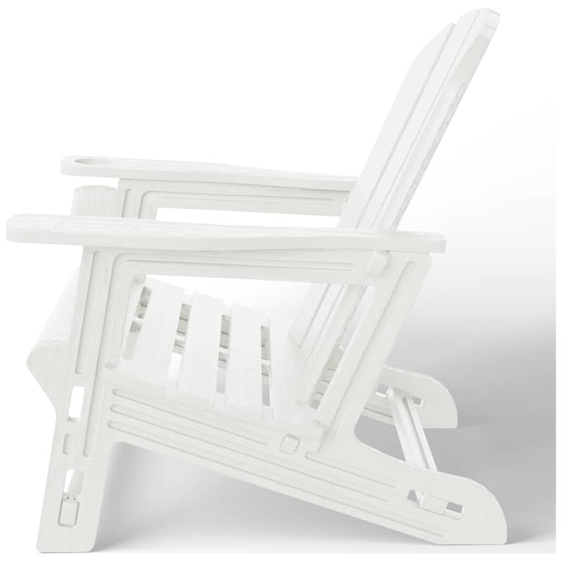 Polytrends Coastline Outdoor Poly Adirondack Chair with Cup Holder