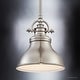 preview thumbnail 3 of 5, Luxury Industrial Hanging Pendant Light, 9"H x 8"W, with Americana Style, Nostalgic Design, Brushed Nickel Finish