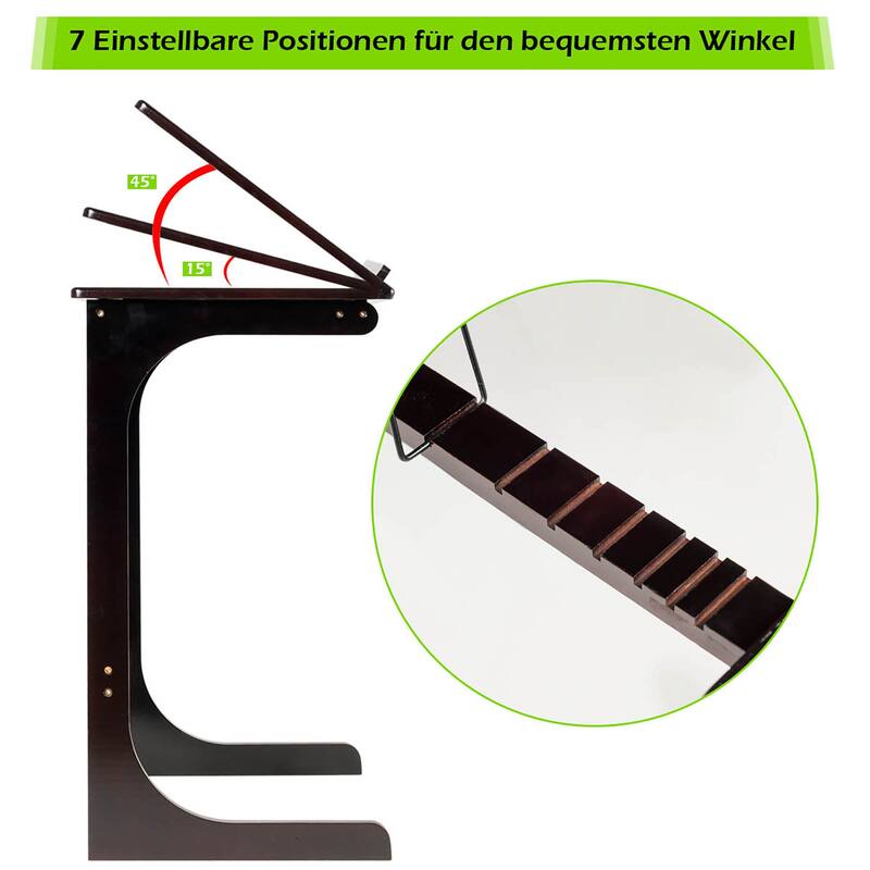 Laptop Desk Bamboo Sofa Side Table Adjustable Couch Table End Table