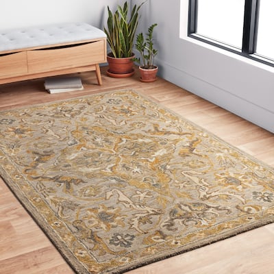 Alexander Home Madaline Medallion Star Hand-Hooked 100% Wool Rug