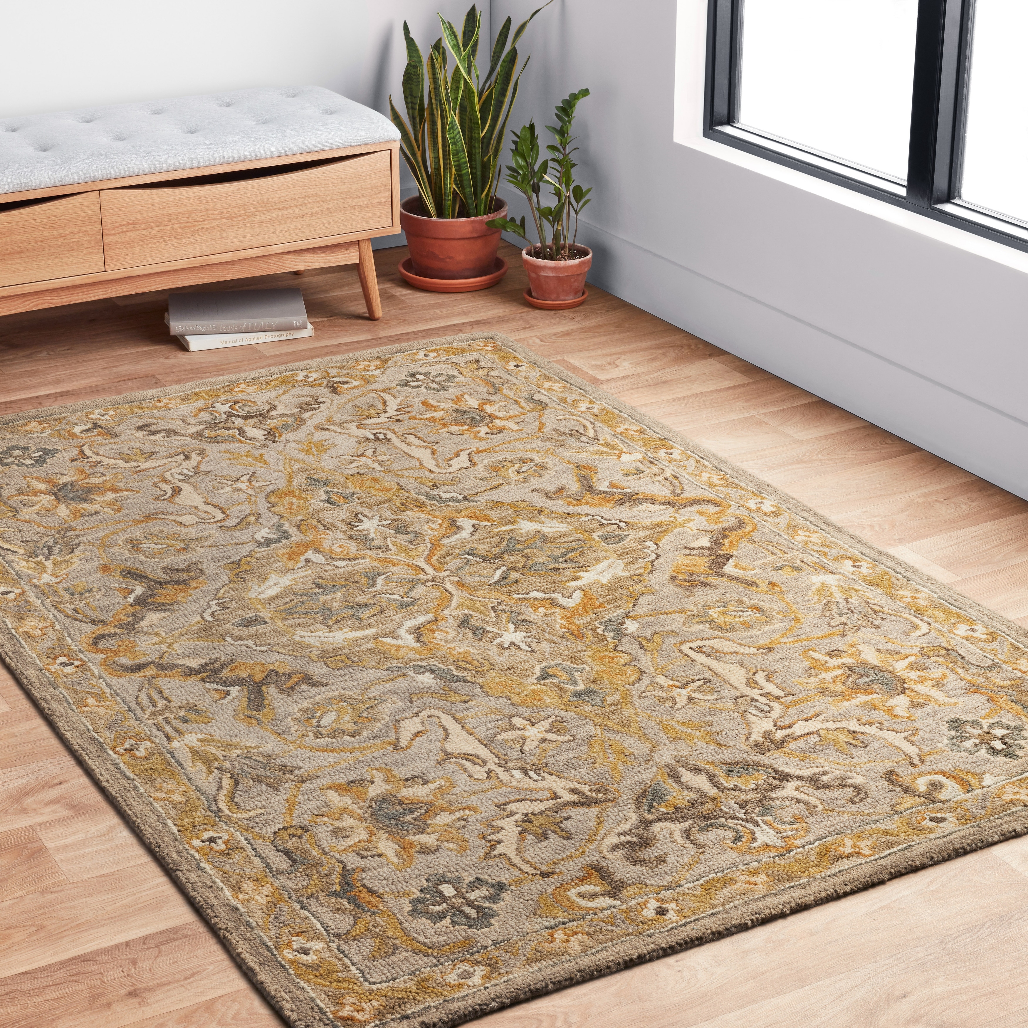 Alexander Home Madaline Medallion Star Hand-Hooked 100% Wool Rug