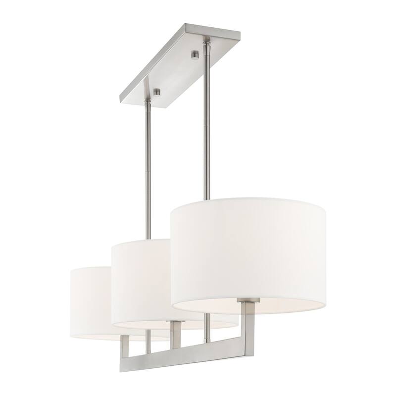 Livex Lighting Hayworth 3 Light 11" Wide Linear Chandelier with Fabric