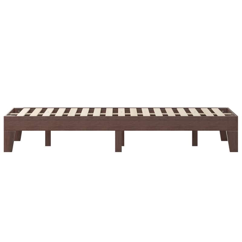 Wood Platform Bed with 14 Wooden Support Slats