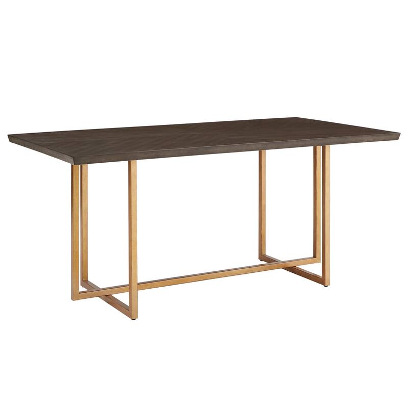 Denver Charcoal Brown and Gold 68" Rectangular Dining Table from iNSPIRE Q Modern