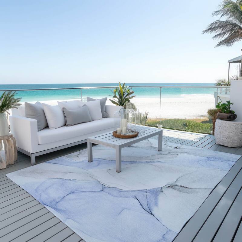 Bax Artistic Abstract Weather Resistant Classic Meets Modern Outdoor Rug