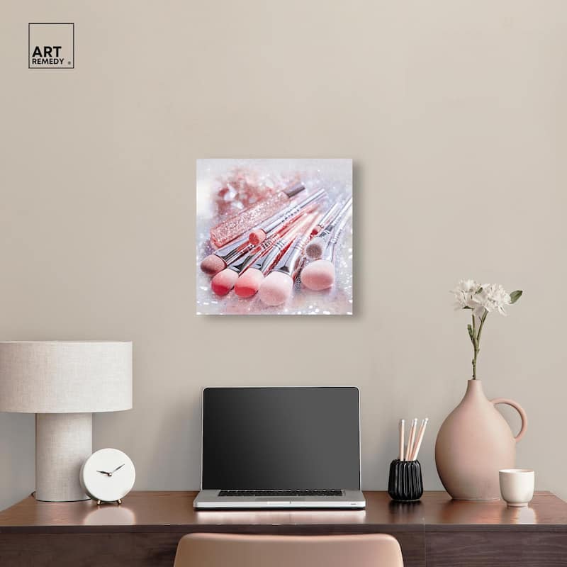 Brush Collection Blush Canvas by Art Remedy, Gallery Wrapped