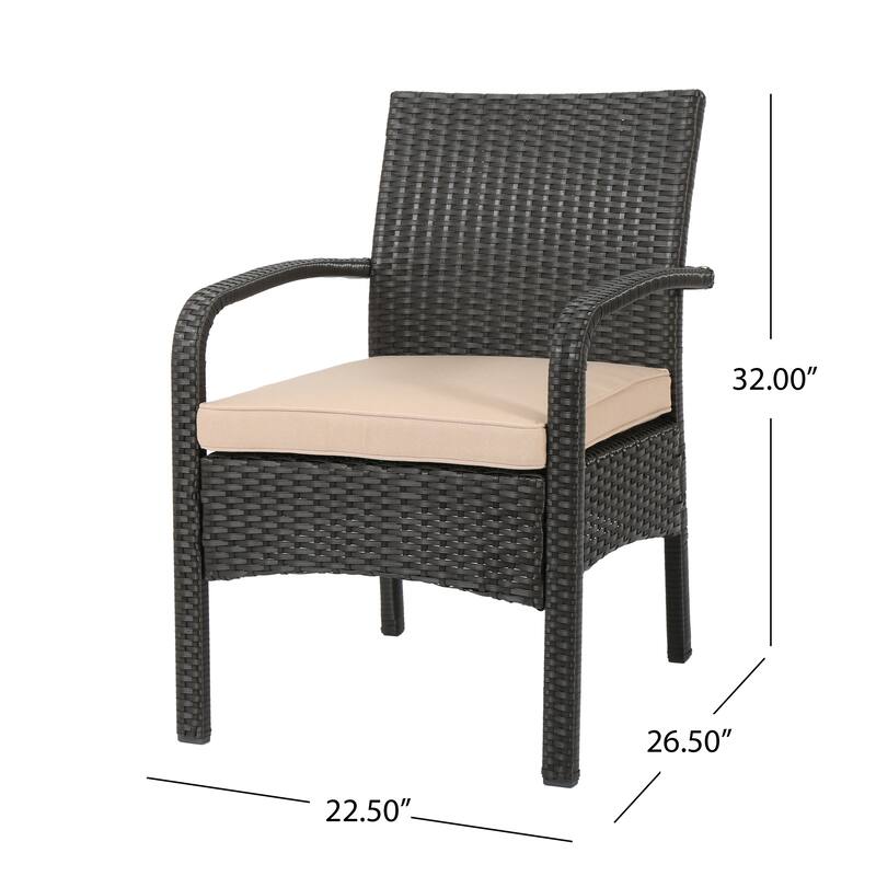 Roomfitters Cordoba Outdoor Wicker Club Chair with Water Resistant Cushions, Patio Armchair, Brown and Tan - Single Unit