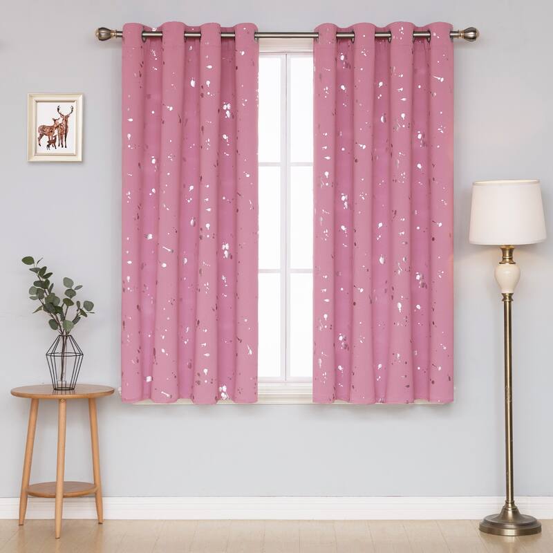 Deconovo Silver Spot 52 Width Curtain Panel Pair (2 Panel)