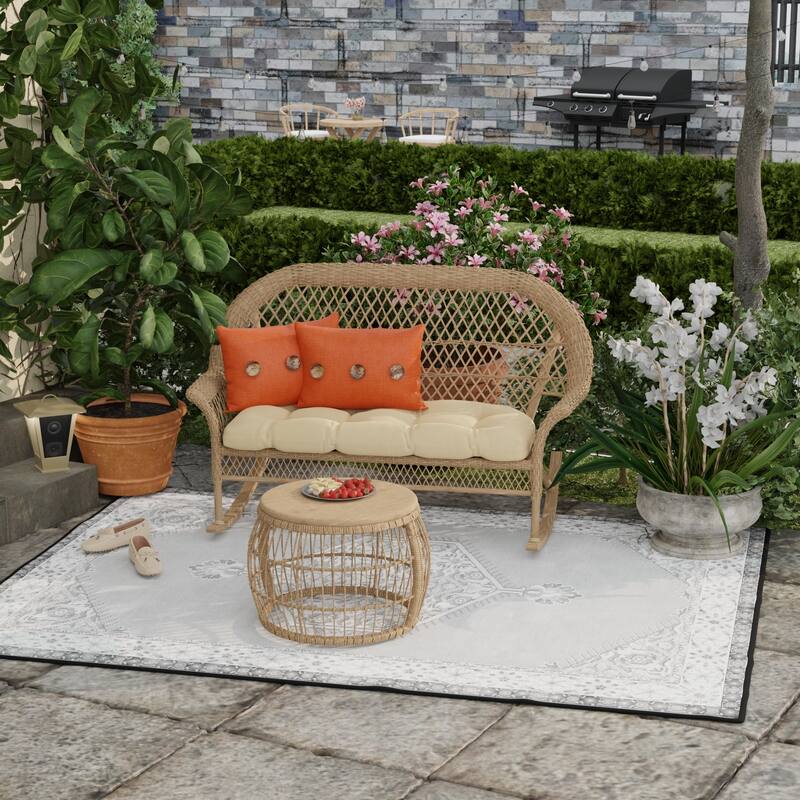 20" x 13" Outdoor Lumbar Pillow with Buttons - Set of 2 - 13'' L x 20'' W x 6'' H - Celosia Praline