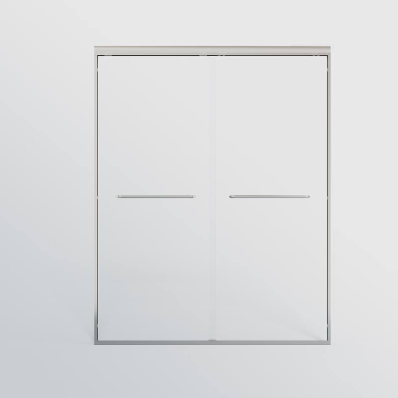 Double Sliding Shower Door, Semi-frameless