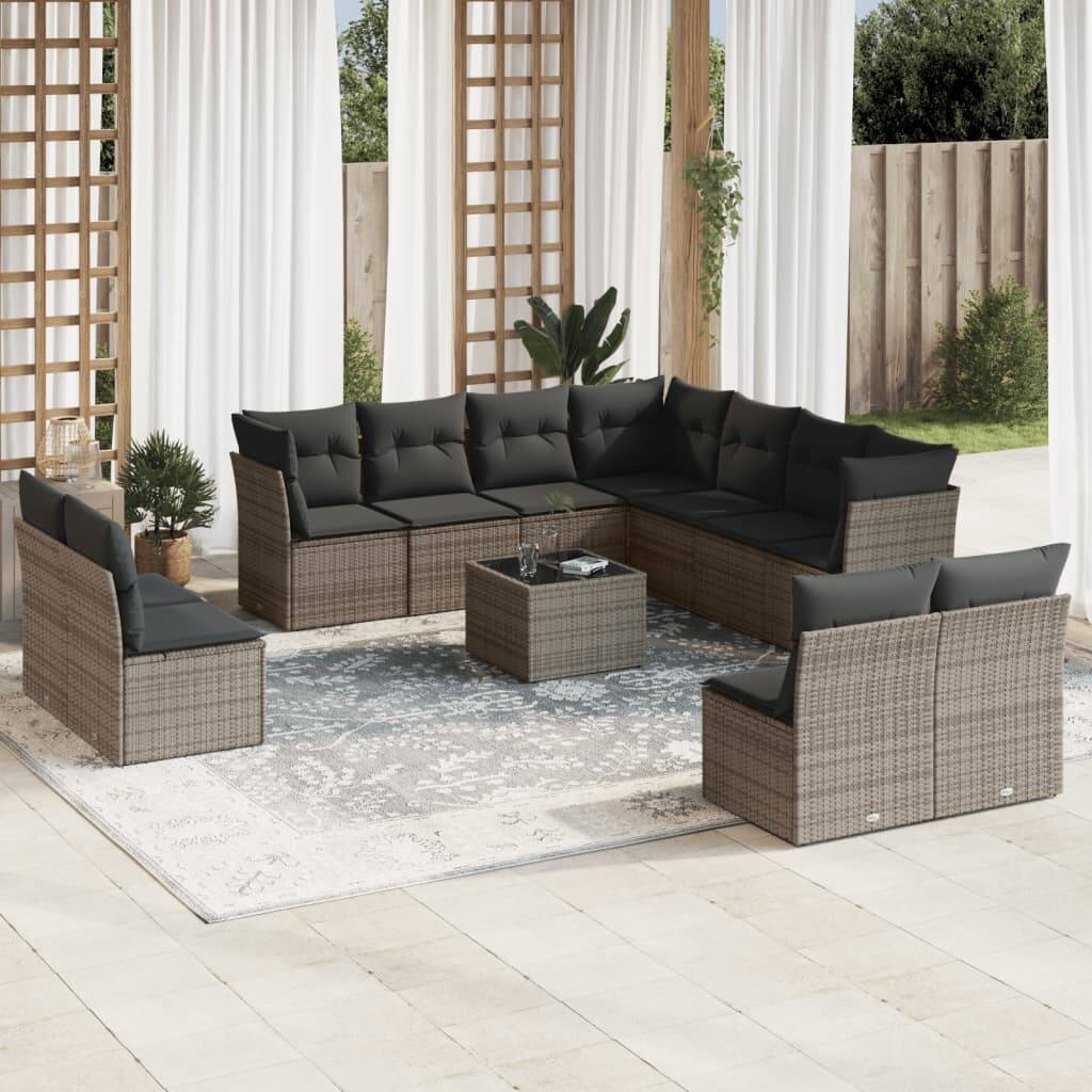 vidaXL Garden Sofa Set Grey - 21.7 x 21.7 x 14.6