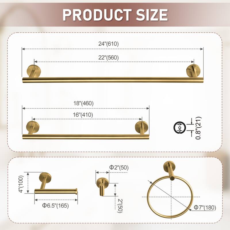 WOWOW 6-Piece Bath Hardware Set with Mounting Hardware