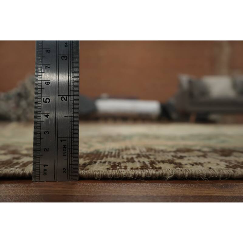 Hand Knotted Oriental 100% Wool Carpet Transitional Floral Beige & Ivories Anatolian Area Rug - 8' 11'' X 5' 3''