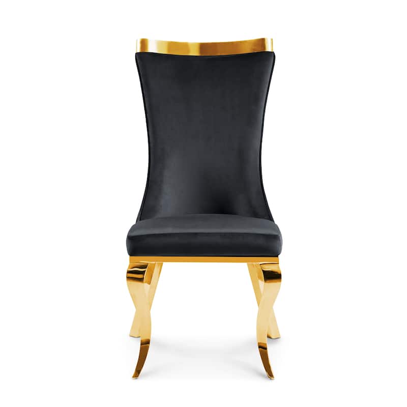 Furniture of America Thaddeus Glam Velvet High Back Side Chair (Set of 2)
