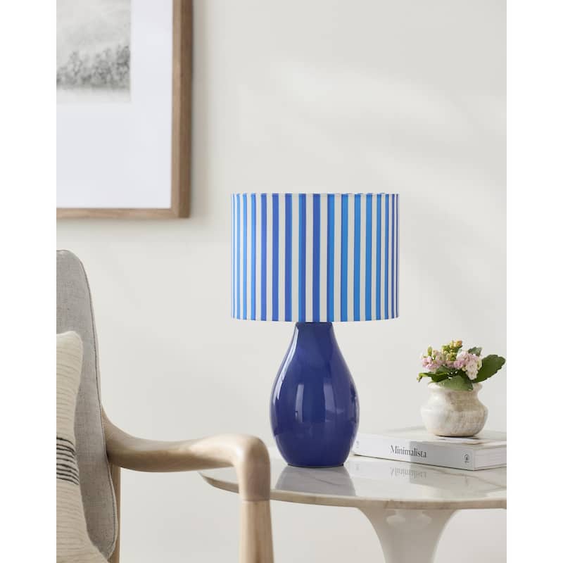 Livabliss Melbu Modern Accent Table Lamp - 15"H x 9"W x 9"D - Bright Blue
