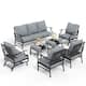 MAISON ARTS 6/7-Piece Patio Conversation Sets, Sofa Set with 2/4 x Single Chairs, 1 x 3-seater Sofa and Coffee Table/Ottomans