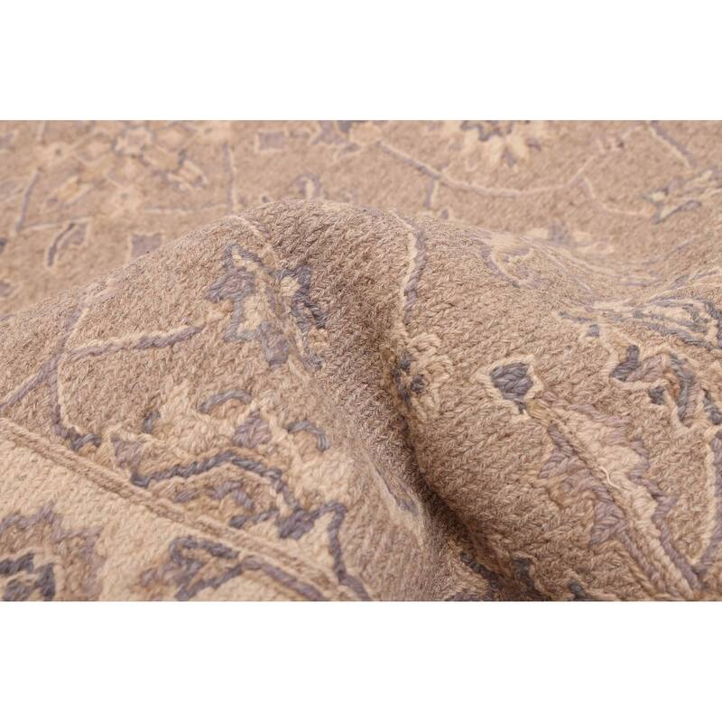 ECARPETGALLERY Flat-Weave Lahor Finest Taupe Wool Tapestry Kilim - 2'6 x 8'9