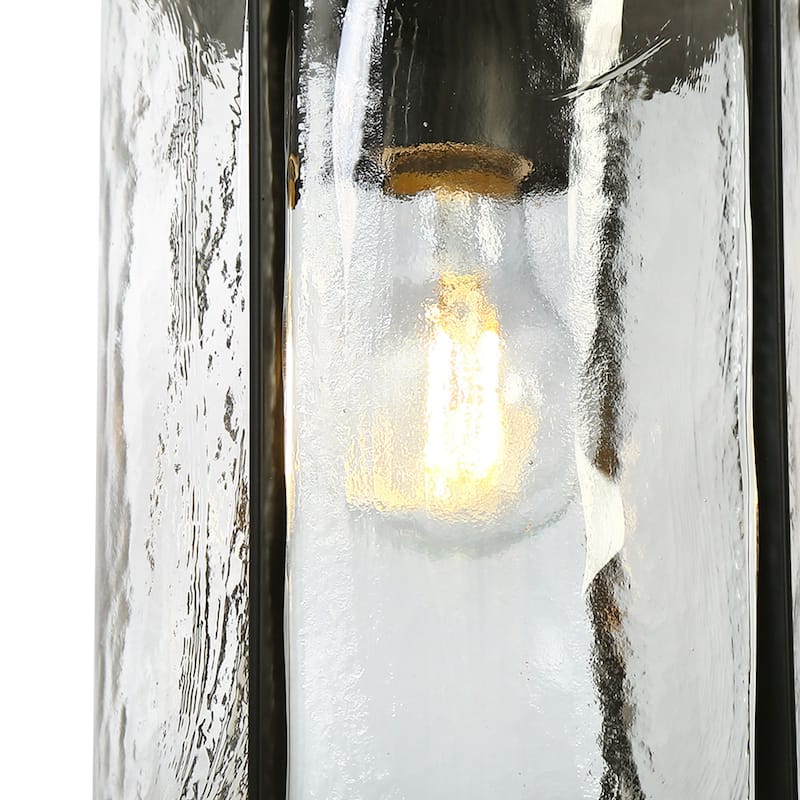 Modern Black 1-Light Handcrafted Glass Pendant Light for Kitchen Island - Dia. 6.7" x H 9.1"