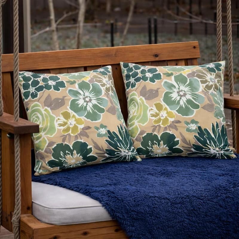 2 Pack Outdoor Throw Pillows, Waterproof & Fade-Resistant Patio Cushions- Soft & Comfortable Decorative Pillow Covers (18x18")