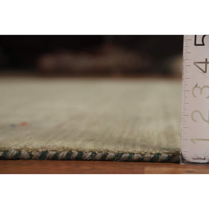 Hand Knotted Oriental 100% Wool Carpet Tribal Animal Pictorial Green Gabbeh Area Rug - 9' 9'' X 8' 1''