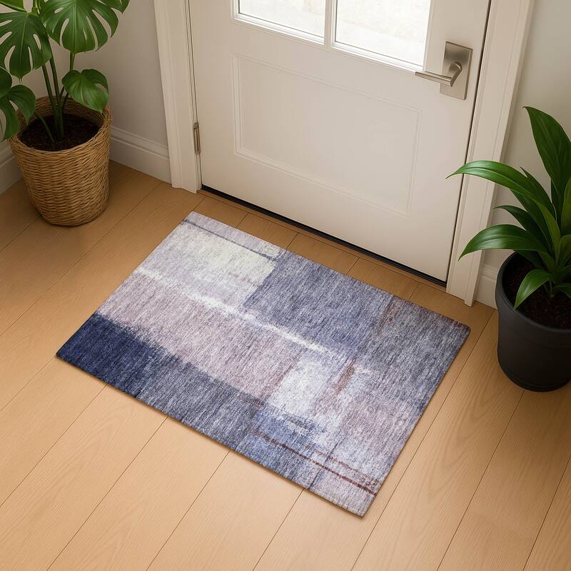 Premium Washable Super Soft Abstract Cara Mayfield Rug - Lavender - 1'8" x 2'6"