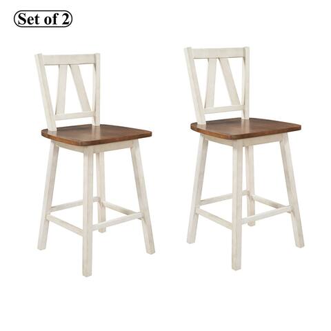 2-Piece Counter Height Dining Chair Set, Wooden Kitchen Chair Set