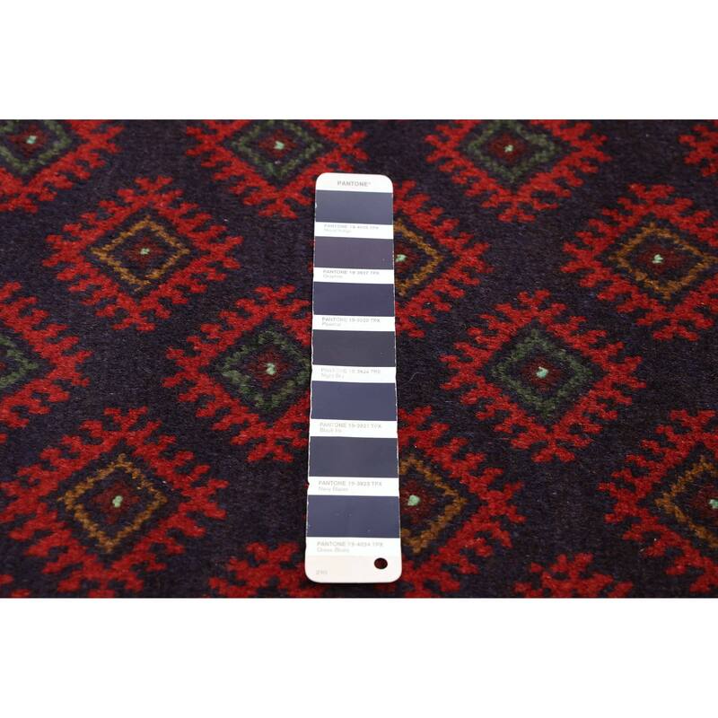 ECARPETGALLERY Hand-knotted Baluch Dark Navy, Red Wool Rug - 3'3 x 6'4