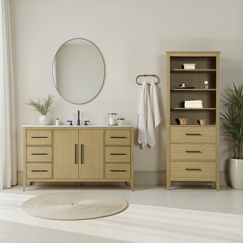 Laura 16-28 Inch Open Shelving Bath Storage Cabinet