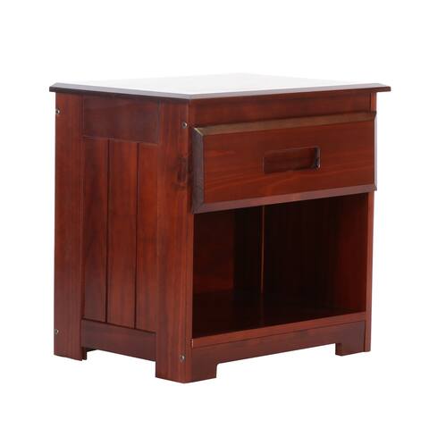 American Furniture Classics Model 82860 Solid Pine One Drawer Night Stand in Rich Merlot