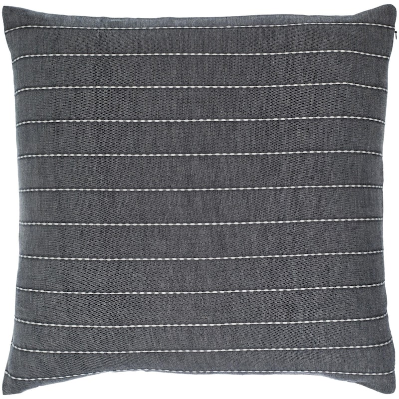 Brayan Modern & Contemporary Stripe Accent Pillow - 20"L x 20"W - Feather Down - Dark Gray