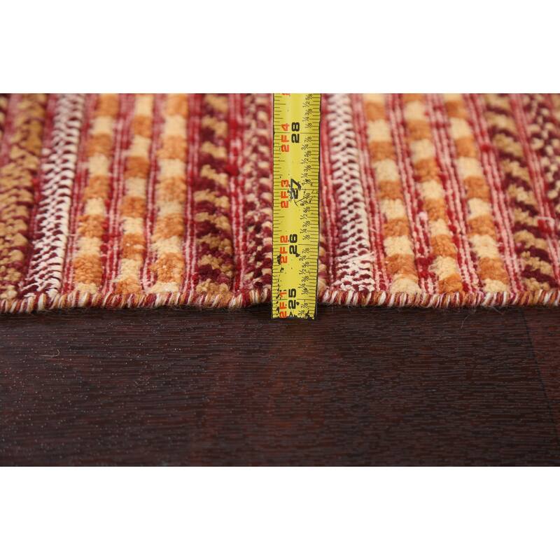 Geometric Striped Oriental Gabbeh Kashkoli Wool Area Rug Hand-knotted - 2'6" x 3'11"