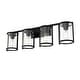 preview thumbnail 3 of 10, Hunter Astwood Bathroom Vanity Light, Clear Cylinder Glass, Damp Rated, Caged - Contemporary, Transitional, Art-Deco