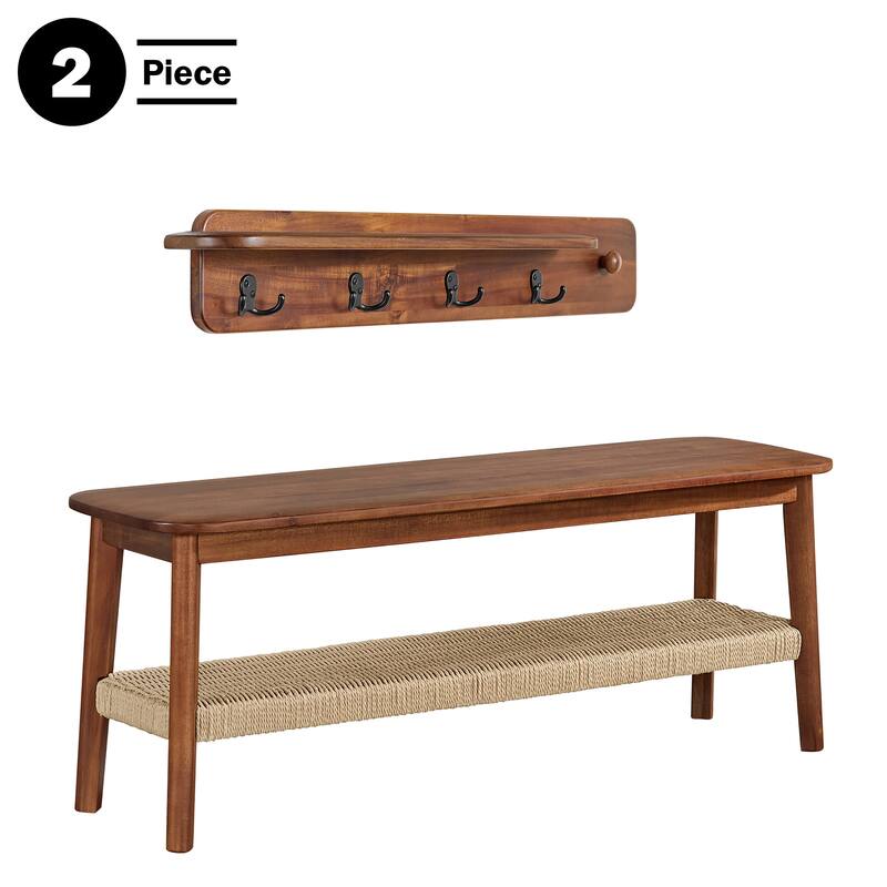 Calais 2 Piece Set, Bench & Coat Hook