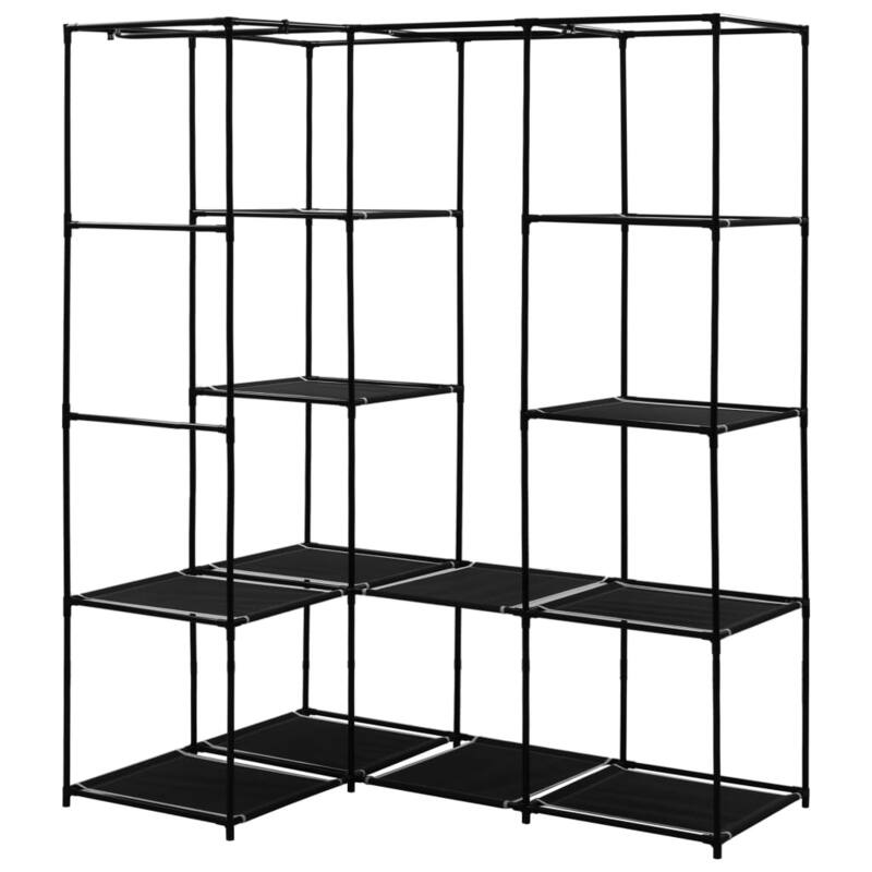vidaXL Closet Corner Wardrobe Bedroom Closet Freestanding Clothing Rack Rail - 51.2" x 34.3" x 66.5"
