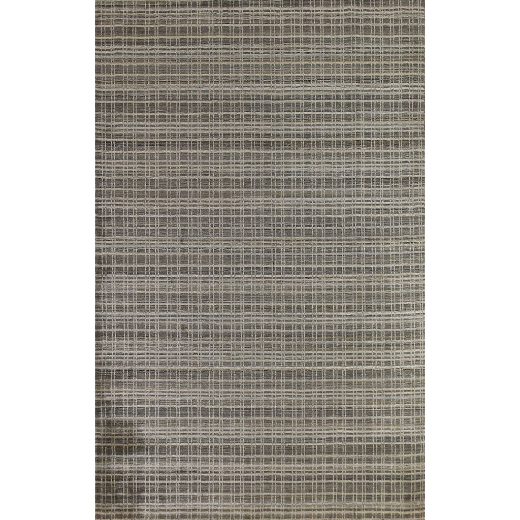 Hand Knotted Oriental 100% Wool Carpet Modern All-Over Multi-Colored Gabbeh Area Rug - 7' 9'' X 5' 5''