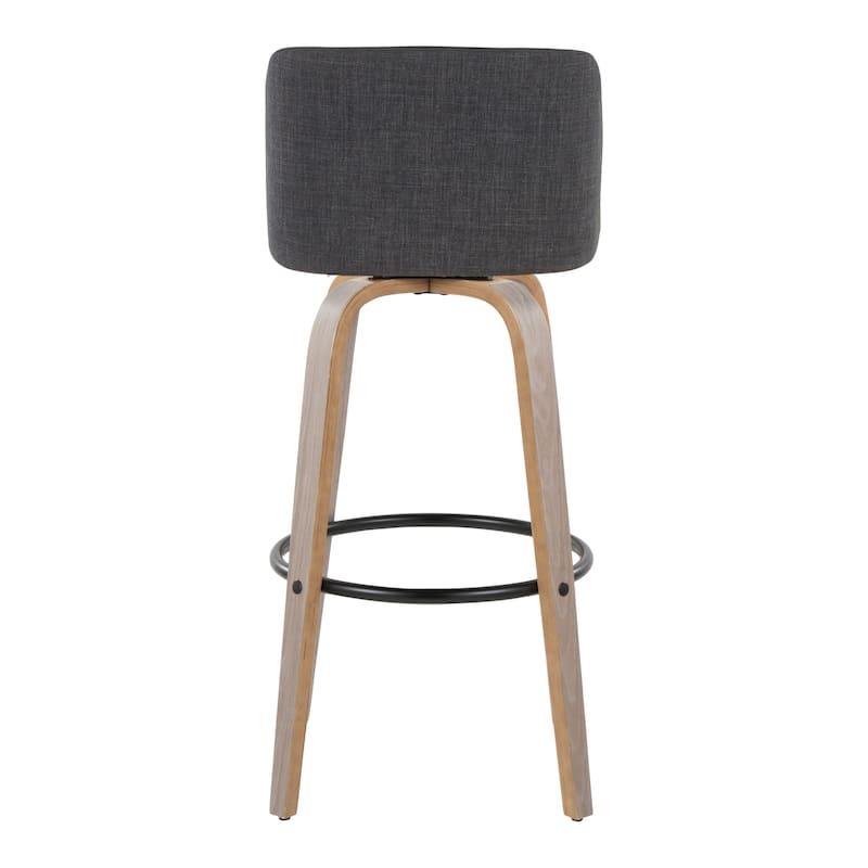 The Gray Barn Vallberga 30" Fixed-Height Bar Stool with Light Grey Wood Base (Set of 2)