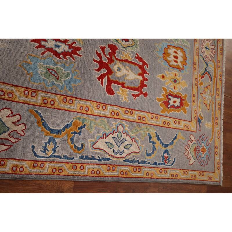 Gray Oushak Oriental Area Rug Handmade Wool Carpet - 5'2" x 7'10"
