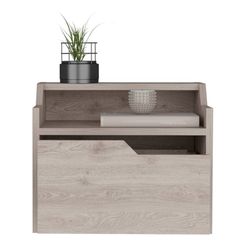 Floating Nightstand Chester, Bedroom, Light Gray,High quality and durable