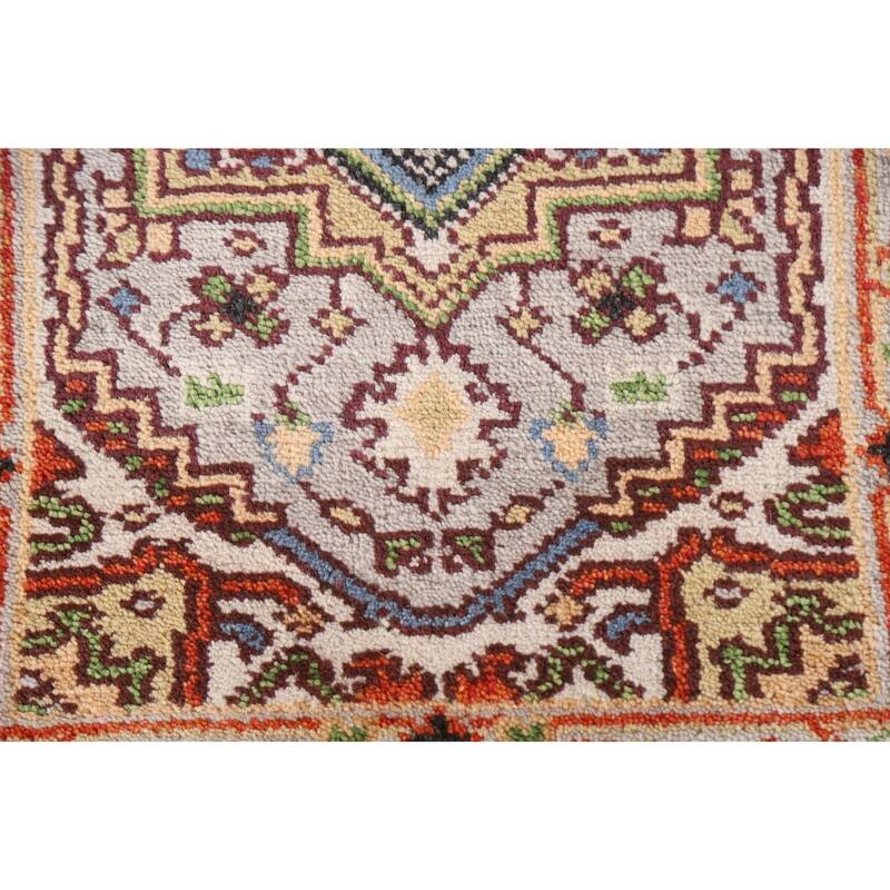 Medallion Heriz Serapi Accent Area Rug Hand-knotted Wool Carpet - 2'0"x 3'0"
